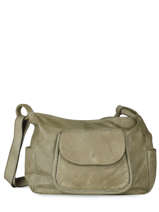 Crossbody Bag Dewashed Leather Milano Green dewashed DE21121