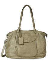 Leather Dewashed Shoulder Bag Milano Green dewashed DE20073