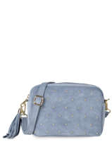 Leather Velvet Studs Crossbody Bag Milano Blue velvet VE21103