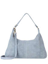 Leather Velvet Shoulder Bag Milano Blue velvet VE21124