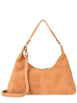 Leather Velvet Shoulder Bag Milano Brown velvet VE21124