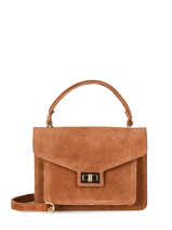 Leather Velvet Crossbody Bag Milano Brown velvet VE21061G