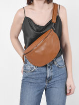 Sac Banane Caviar Cuir Milano Marron caviar CA21123-vue-porte