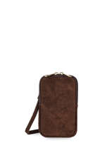 Leather Velvet Phone Bag Milano Brown velvet VE21104G