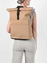 1 Compartment  Backpack  With 15" Laptop Sleeve Ucon acrobatics Brown backpack JASPER-vue-porte