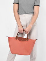 Longchamp Le pliage Handbag Pink-vue-porte