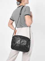 Leather Naina Crossbody Bag Pieces Black naina 17122474-vue-porte