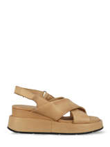 Leather wedge sandals-MJUS