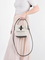 Longchamp Essential toile Messenger bag Beige-vue-porte