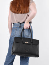 Leather Milano Shoulder Bag Lancaster Brown milano cosmos 57-vue-porte