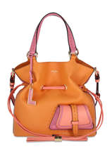 Medium Leather Bucket Bag Premier Flirt Lancel Orange premier flirt A10531