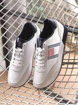 Sneakers in leather-TOMMY HILFIGER-vue-porte