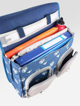 Wheeled Schoolbag 2 Compartments Cameleon Blue vintage urban PBVBCR38-vue-porte