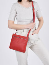 Leather Polo Crossbody Bag Nathan baume Red n city 7-vue-porte