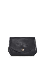 Coin Purse Leather Paul marius Black vintage GUSTAVE