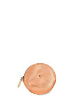 Round Leather Coin Purse Mila louise Beige vintage 3325XD
