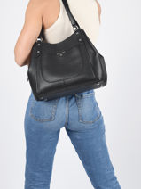 Leather Molly Shoulder Bag Michael kors Black molly S2S6ME3L-vue-porte