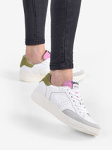 Sneakers in leather in leather-MELINE-vue-porte