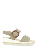 Leather low wedge sandals-GABOR