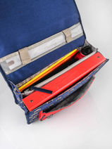 Backpack 2 Compartments Cameleon Blue retro PBRECA38-vue-porte