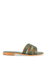 Slippers Damia In Leather Les tropeziennes Green women DAMIA