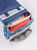 Backpack 2 Compartments Cameleon Blue vintage urban PBVBSD38-vue-porte