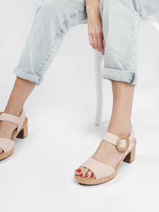 Leather and cork sandals-GABOR-vue-porte