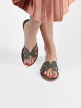 Slippers Damia In Leather Les tropeziennes Black women DAMIA-vue-porte