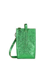 Leather Grigri Irisé Phone Bag Craie Green irise GRIGRI