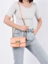 Leather Mini Love Bag Icon Simply Crossbody Bag Pinko Pink love bag icon 1P22JK-vue-porte