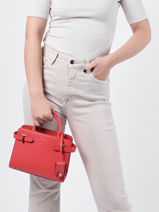 Small Leather Emily Handbag Le tanneur Pink emily 11V40413-vue-porte
