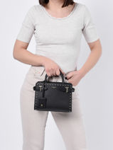 Leather Emilie Micro Studs Crossbody Bag Le tanneur Black emily TEMI16A1-vue-porte