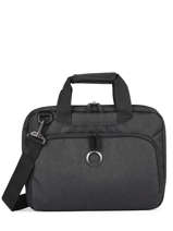 1 Compartment  Laptop Bag  With 13" Laptop Sleeve Delsey Black esplanade 3942162-vue-porte