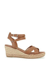 Raffia wedge sandals in leather-TOMMY HILFIGER