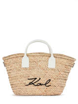 K Signature Straw Basket Bag Karl lagerfeld Beige k signature 221W3081