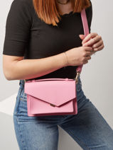 Leather Zoé Crossbody Bag Lancaster Pink zoe 10-vue-porte