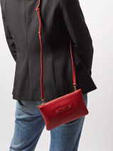 Leather Kim Crossbody Bag Nathan baume Red n city VIC-CA41-vue-porte