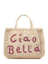Sac Cabas "ciao Bella" Format A4 Paille The jacksons Beige word bag CIAOBE