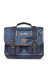 Satchel For Girls 2 Compartments Cameleon Blue vintage fantasy CA35
