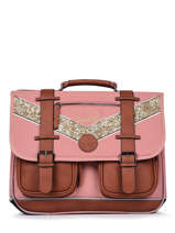 Satchel For Girl 2 Compartments Cameleon Pink vintage fantasy CA38