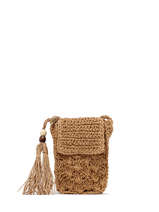 Shoulder Bag Crochet Straw Miniprix Beige crochet X141-vue-porte