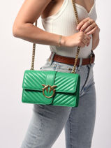 Quilted Leather Classic Love Bag Pinko Green love bag quilt 1P22JP-vue-porte