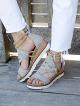 Low wedge leather sandals-MJUS