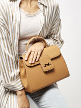 Leather Top Handle Duras Nathan baume Brown ines 1-vue-porte