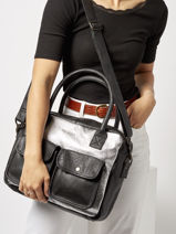 Sac Ledandy Argento Cuir Paul marius Noir argento DANDYARG-vue-porte
