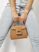 Leather Mini Duras Crossbody Bag Nathan baume Brown ines 4-vue-porte