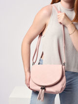 Shoulder Bag Pompon Miniprix Pink pompon F305-vue-porte