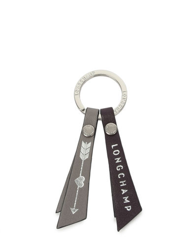 Longchamp Le pliage cuir Porte clés Gris