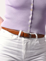 Belt Petit prix cuir Brown belt classic f 25-vue-porte