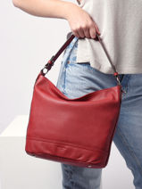 Hobo Bag Confort Leather Hexagona Red confort 464994-vue-porte